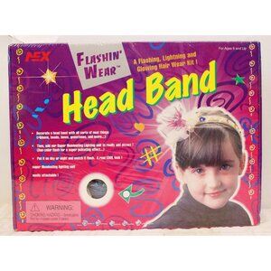 Vtg 1999 NEX Flashin' Wear Head Band Kit Maker Light Up New Glowing 90003 Girls